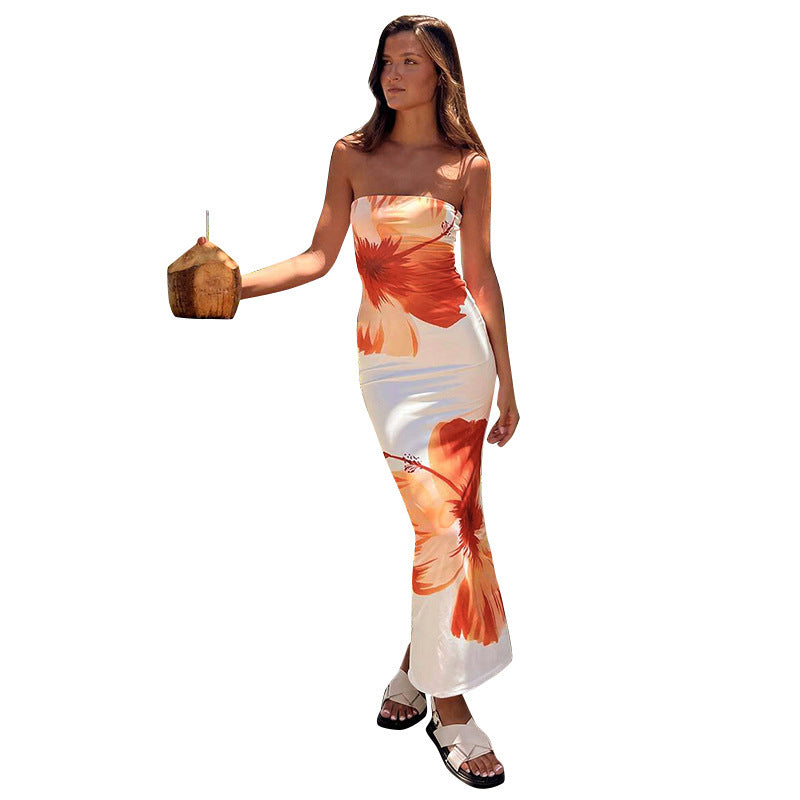 Women's Summer New Leisure Vacation Tube Top Dress